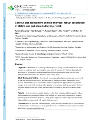 Contour plot assessment of meta-analyses: robust association of statins-use and acute kidney injury risk thumbnail