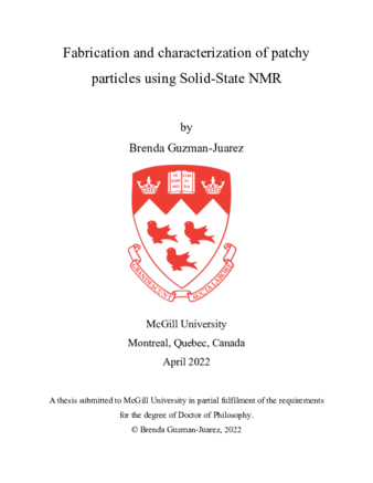 Fabrication and characterization of patchy particles using Solid-State NMR thumbnail