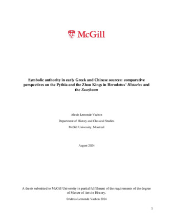 Symbolic authority in early Greek and Chinese sources: comparative perspectives on the Pythia and the Zhou Kings in Herodotus’ Histories and the Zuozhuan thumbnail