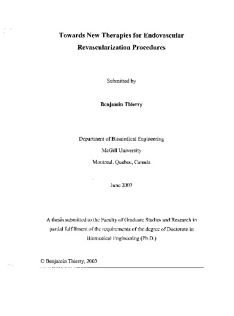 Towards new therapies for endovascular revascularization procedures thumbnail