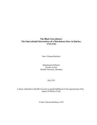 The black executioner: the intercolonial interactions of a Martinican slave in Québec, 1733-1743 thumbnail