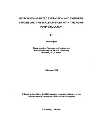 Microwave-assisted extraction and synthesis studies and the scale-up study with the aid of FDTD simulation thumbnail