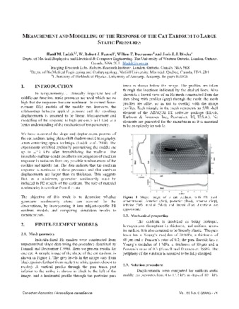 Measurement and modelling of the response of the cat eardrum to large static pressures thumbnail