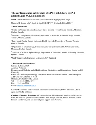 The cardiovascular safety trials of DPP-4 inhibitors, GLP-1 agonists, and SGLT2 inhibitors thumbnail