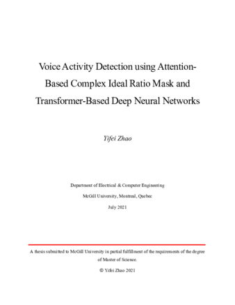 Voice activity detection using attention-based complex ideal ratio mask and transformer-based deep neural networks thumbnail