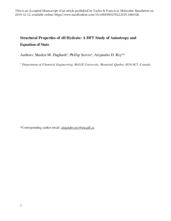 Structural properties of sH hydrate: a DFT study of anisotropy and equation of state thumbnail