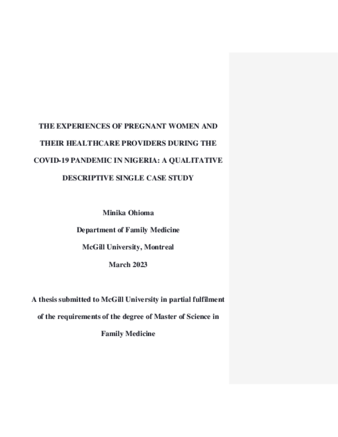 The experiences of pregnant women and their healthcare providers during the COVID-19 pandemic in Nigeria: A qualitive descriptive single case study thumbnail