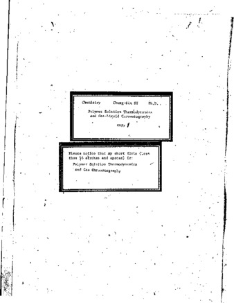 Polymer solution thermodynamics and gas-liquid chromatography thumbnail