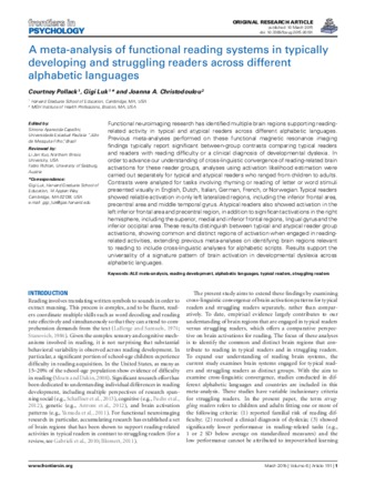 A meta-analysis of functional reading systems in typically developing and struggling readers across different alphabetic languages thumbnail