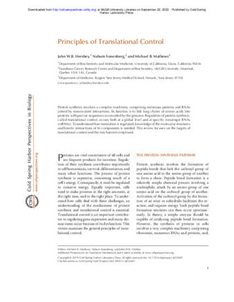 Principles of Translational Control thumbnail