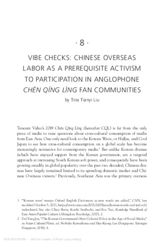 Vibe Checks: Chinese Overseas Labor as a Prerequisite Activism to Participation in Anglophone Chen Qing Ling Fan Communities thumbnail