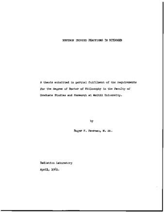 Neutron induced reactions in nitrogen. thumbnail
