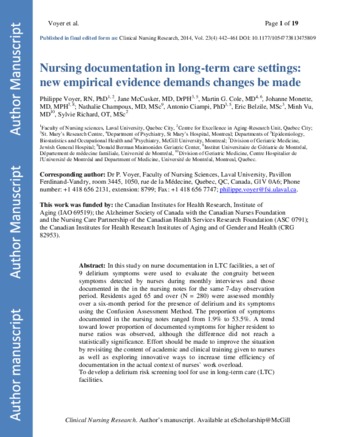 Nursing documentation in long-term care settings: new empirical evidence demands changes be made. thumbnail