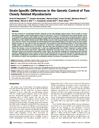 Strain-Specific Differences in the Genetic Control of Two Closely Related Mycobacteria thumbnail