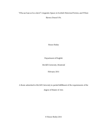 'Wha sae base as be a slave?': linguistic spaces in Scottish historical fiction, and where slavery doesn't fit thumbnail