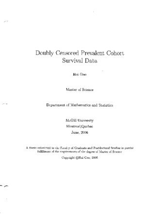 Doubly censored prevalent cohort survival data thumbnail