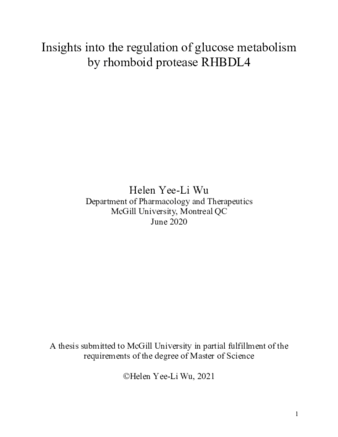 Insights into the regulation of glucose metabolism by RHBDL4 thumbnail