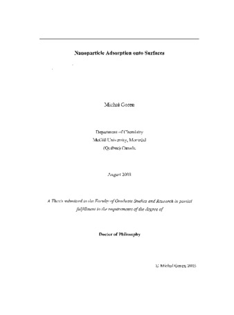 Nanoparticle adsorption onto surfaces thumbnail