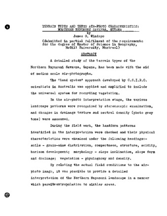Terrain types and their air-photo characteristics : Northern Rupununi Savanna, Guyana. thumbnail