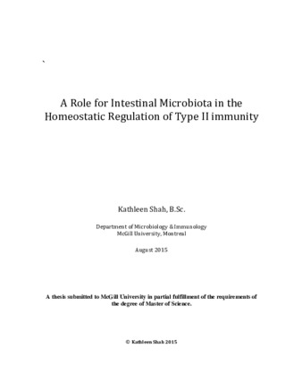 A role for intestinal microbiota in the homeostatic regulation of type II immunity thumbnail