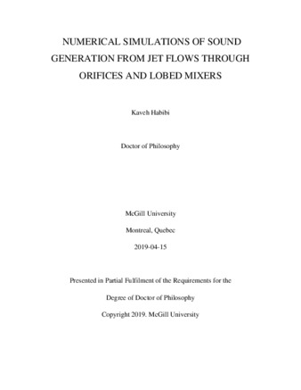 Numerical simulations of sound generation from jet flows through orifices and lobed mixers thumbnail