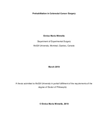 Prehabilitation in colorectal cancer surgery thumbnail