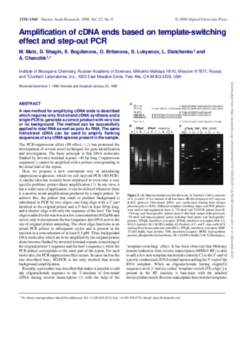 Amplification of cDNA ends based on template-switching effect and step-out PCR thumbnail