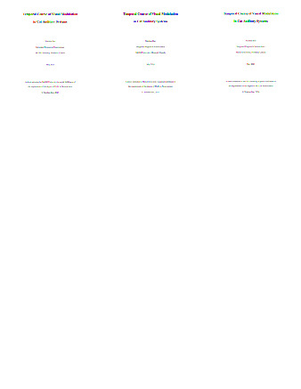 Temporal Course of Visual Modulation in Cat Auditory  Systems thumbnail