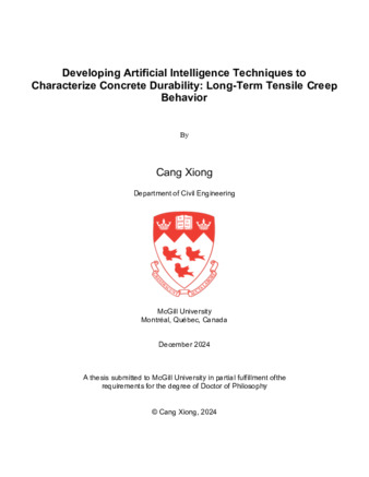 Developing Artificial Intelligence Techniques to Characterize Concrete Durability: Long-Term Tensile Creep Behavior thumbnail