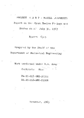 Report on the first twelve firings and status as of July 30, 1963 thumbnail