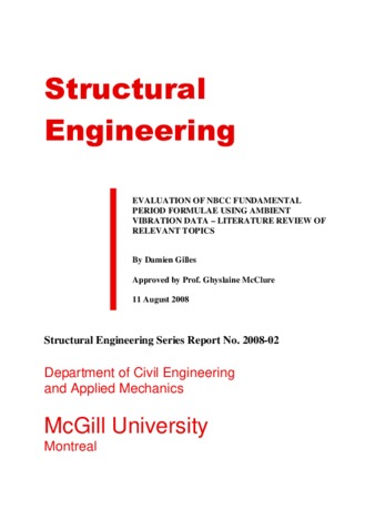 Evaluation of NBCC fundamental period formulae using ambient vibration data: Literature review of relevant topics thumbnail