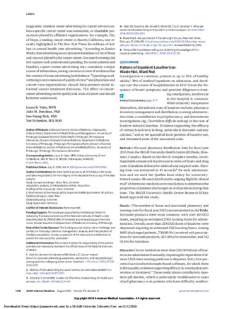 Pattern of Inpatient Laxative Use Waste Not, Want Not thumbnail