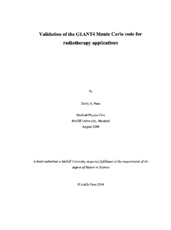 Validation of the GEANT4 Monte Carlo code for radiotherapy applications thumbnail