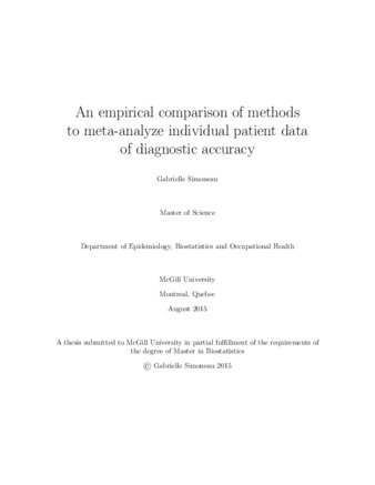 An empirical comparison of methods to meta-analyze individual patient data of diagnostic accuracy thumbnail