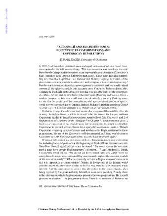 'Ali Qushji and Regiomontanus: eccentric transformations and Copernican Revolutions thumbnail