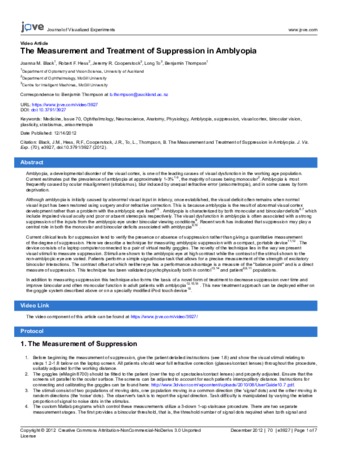 The measurement and treatment of suppression in amblyopia. thumbnail