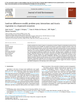 Land-use differences modify predator-prey interactions and Acacia vegetation in a hyperarid ecosystem thumbnail