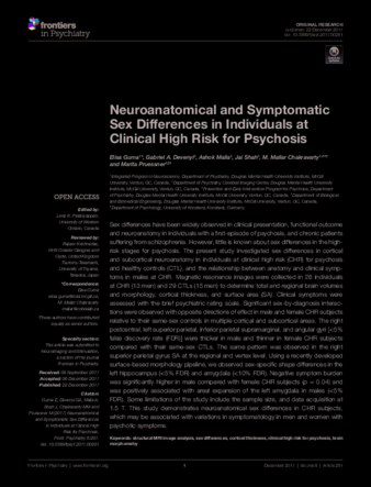 Neuroanatomical and Symptomatic Sex Differences in Individuals at Clinical High Risk for Psychosis thumbnail