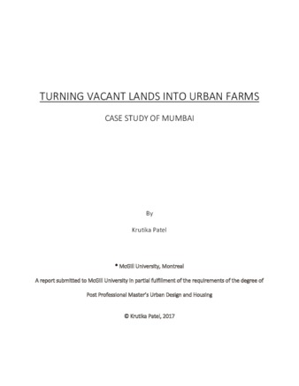 Turning Vacant lands into Urban Farms: Case Study of Mumbai thumbnail