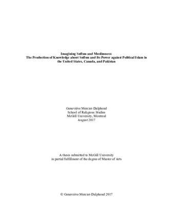 Imagining Sufism and Muslimness: the production of knowledge about Sufism and its power against political Islam in the United States, Canada, and Pakistan thumbnail