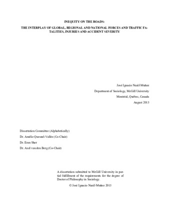 Inequity on the roads: The interplay of global, regional and national forces on traffic fatalities, injuries and accident severity thumbnail