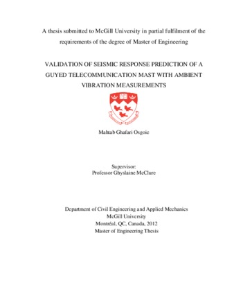 Validation of seismic response prediction of a guyed telecommunication mast with ambient vibration measurements thumbnail