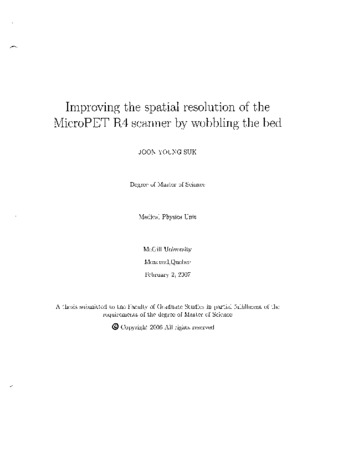 Improving the spatial resolution of the MicroPET R4 scanner by wobbling the bed thumbnail