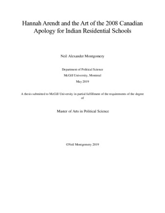 Hannah Arendt and the art of the 2008 Canadian apology for Indian residential schools thumbnail