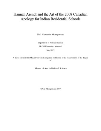 Hannah Arendt and the art of the 2008 Canadian apology for Indian residential schools thumbnail