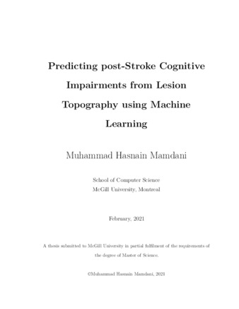 Predicting post-stroke cognitive impairments from lesion topography using machine learning thumbnail