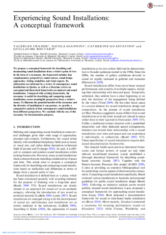 Experiencing Sound Installations: A conceptual framework thumbnail