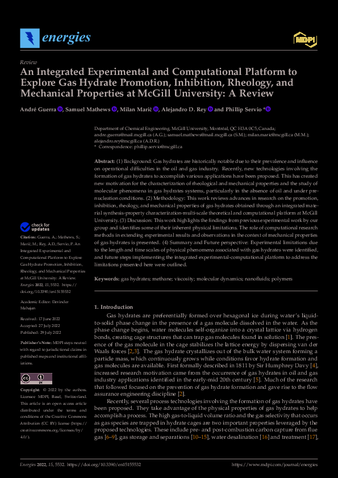 An Integrated Experimental and Computational Platform to Explore Gas Hydrate Promotion, Inhibition, Rheology, and Mechanical Properties at McGill University: A Review thumbnail