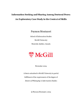 Information seeking and sharing among doctoral peers: An exploratory case study in the context of skills thumbnail