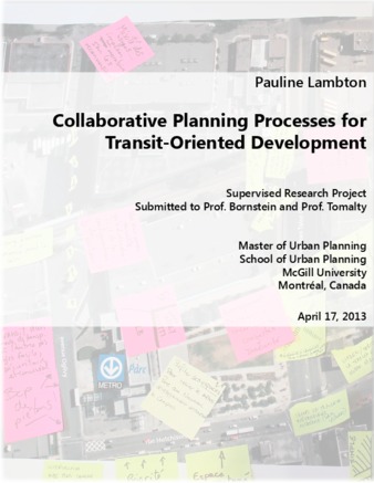 Collaborative planning processes for transit-oriented development thumbnail